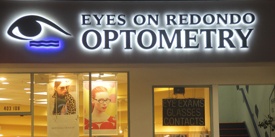 Eyes On Redondo Sign, Reverse Channel Letter Sign, Redondo Beach, Fine Signs of LA